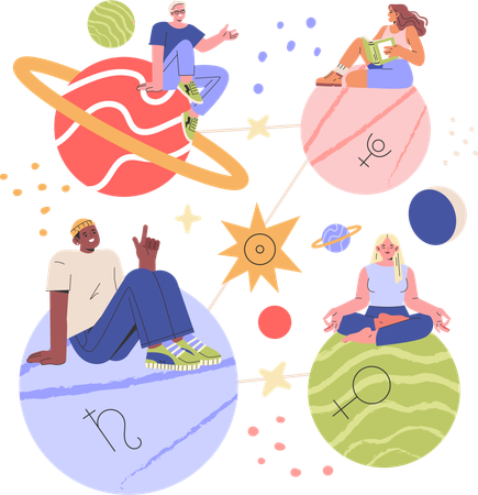 Different zodiac signs  Illustration