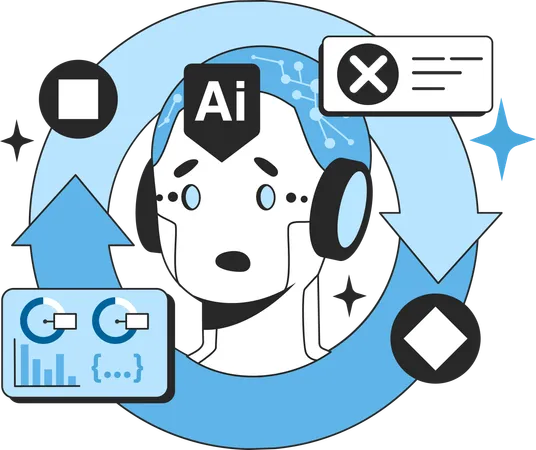 Difficulté dans la technologie de l'IA  Illustration