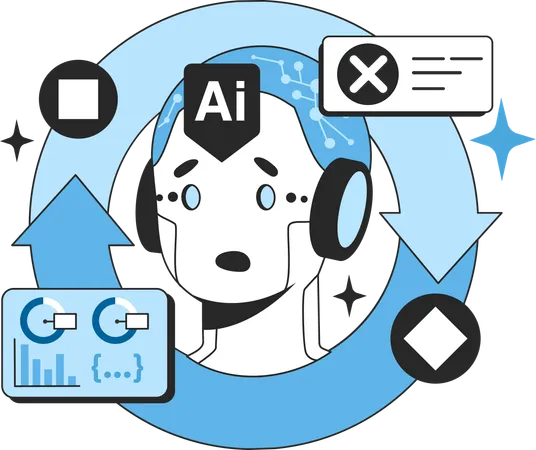 Difficulty in AI technology  Illustration