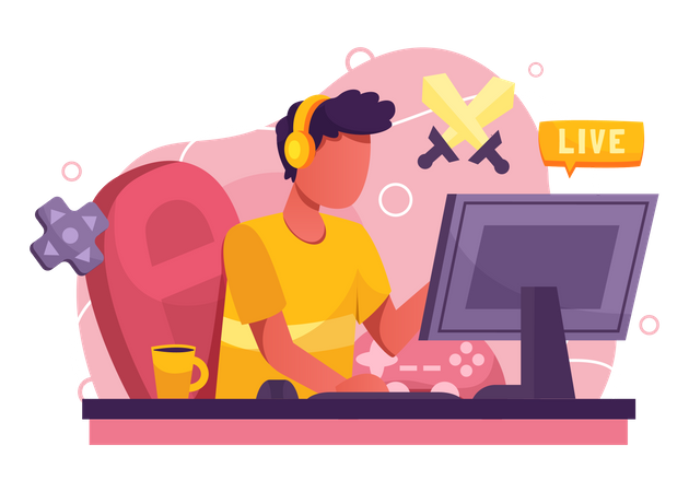 Diffusion de jeux en direct  Illustration