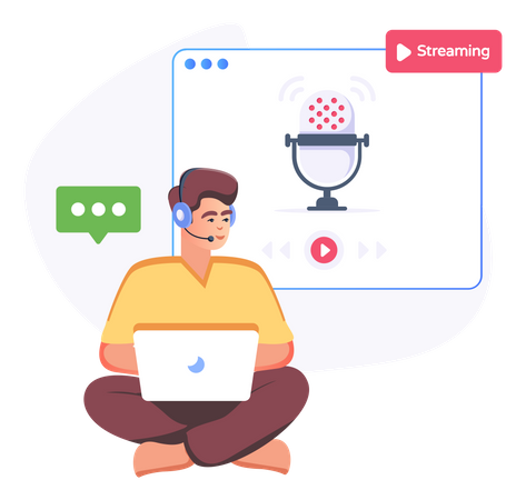Diffusion de podcasts  Illustration