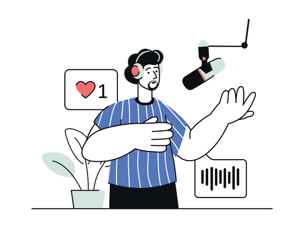 Diffusion de podcasts  Illustration