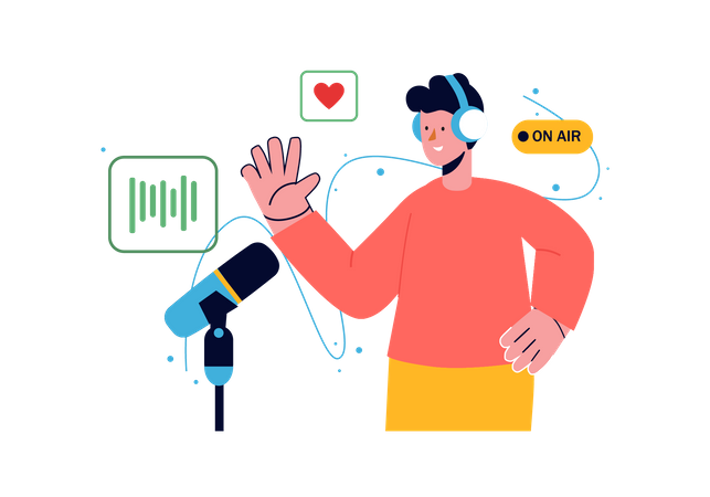 Diffusion de podcasts  Illustration