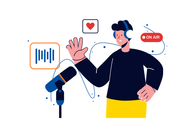 Diffusion de podcasts  Illustration
