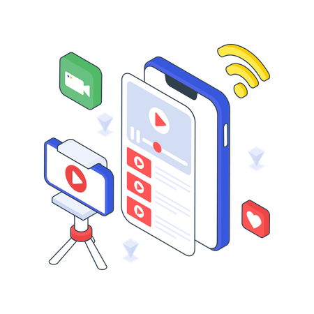 Diffusion en continu mobile  Illustration