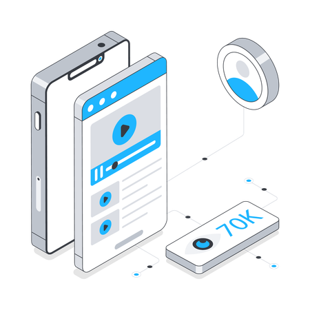 Diffusion en continu mobile  Illustration