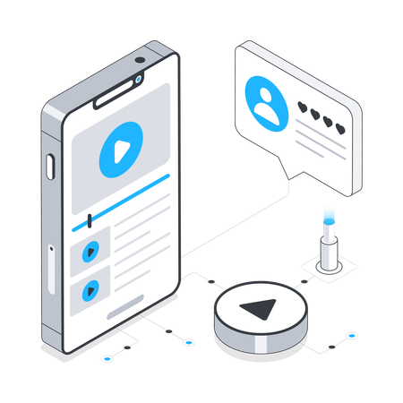 Diffusion en continu mobile  Illustration