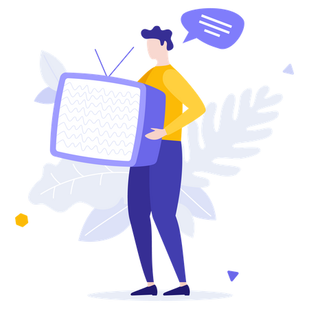 Diffusion en direct à la télévision  Illustration