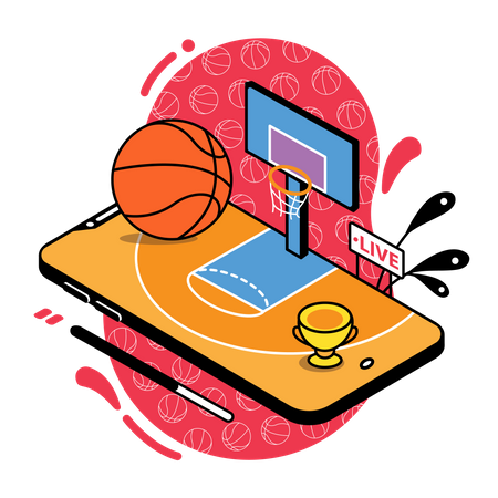 Diffusion en direct de basket-ball  Illustration