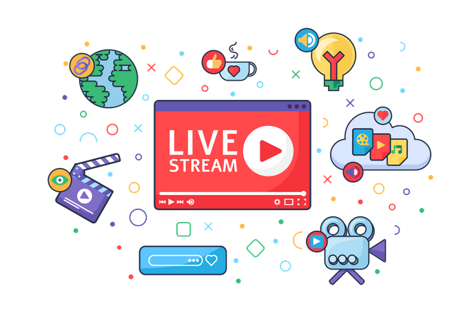 Diffusion en direct sur les réseaux sociaux  Illustration