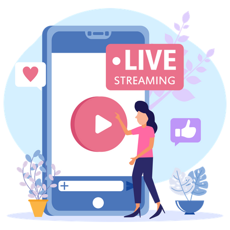 Diffusion en direct sur les réseaux sociaux  Illustration