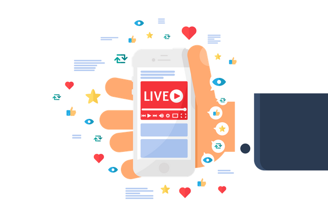 Diffusion en direct sur mobile  Illustration