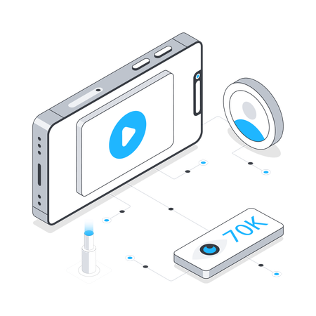 Diffusion en direct sur mobile  Illustration