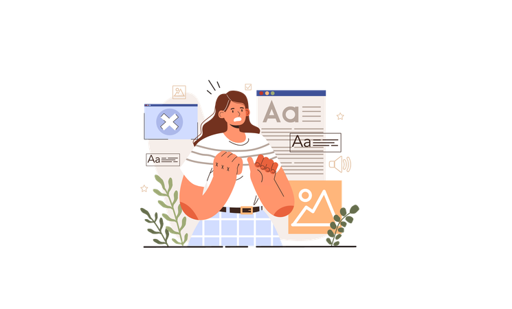 Dificuldade de consumo de conteúdo  Illustration