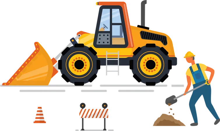 Digger with shovel  Illustration