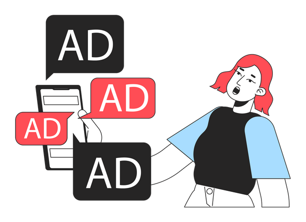 Digital ads overload  Illustration