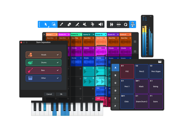 Digital Audio Workstation DAW-Anwendung  Illustration