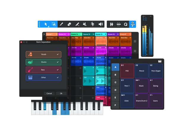 Digital Audio Workstation DAW-Anwendung  Illustration