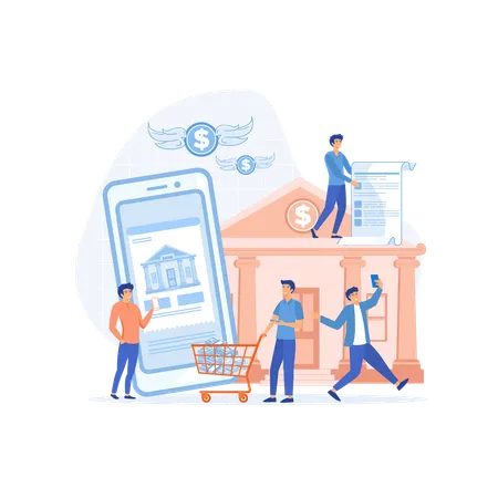 Digital Bank Service  Illustration