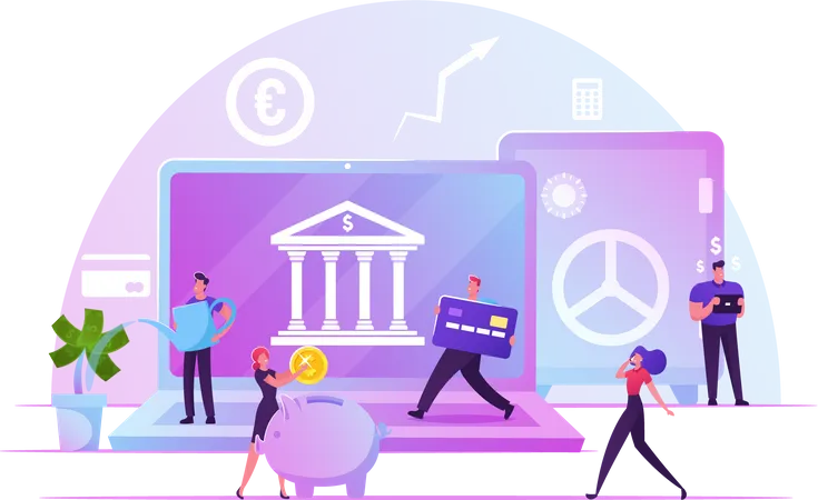 Digital Bank Service Illustration