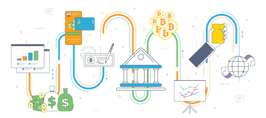 Digital banking Illustration
