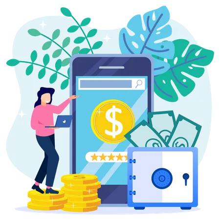 Digital banking app  Illustration