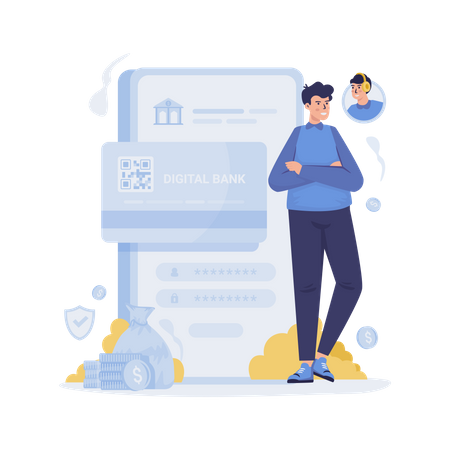 Digital banking application  Illustration
