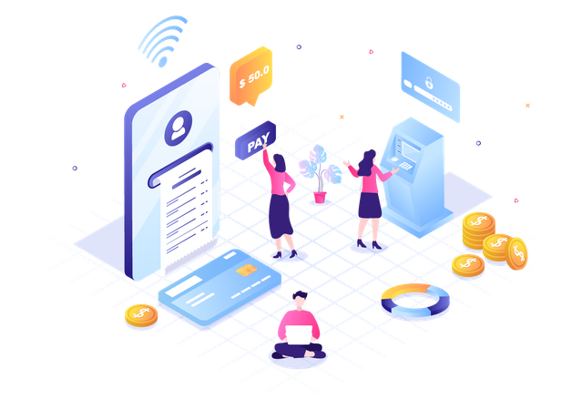 Digital Banking  Illustration