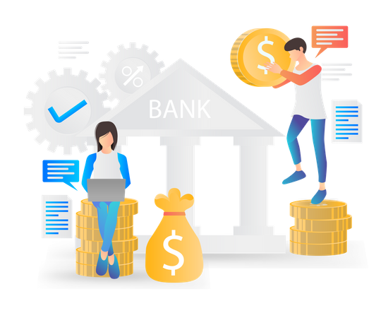 Digital Banking  Illustration