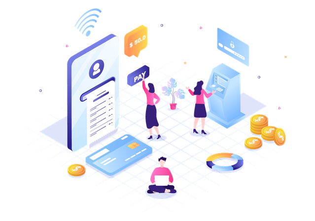 Digital Banking  Illustration