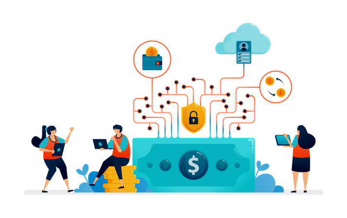 Digital Banking Services  Illustration