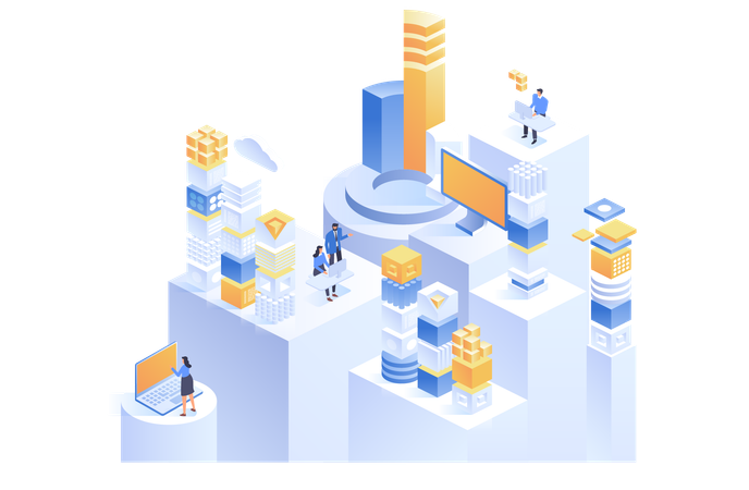 Digital block technology  Illustration