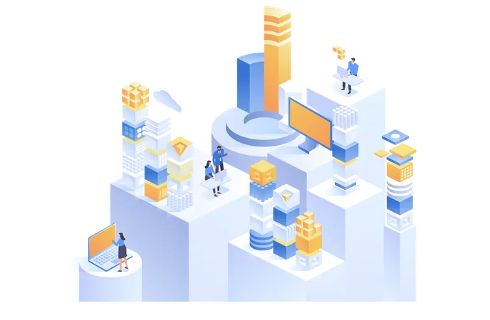 Digital block technology  Illustration