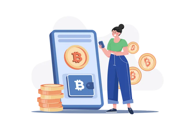 Digital Blockchain Wallet  Illustration