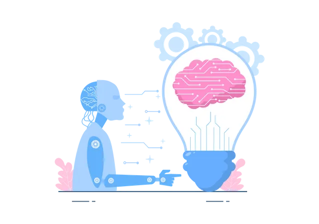 Digital Brain Technology  Illustration