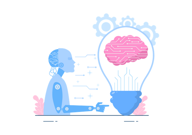 Digital Brain Technology  Illustration