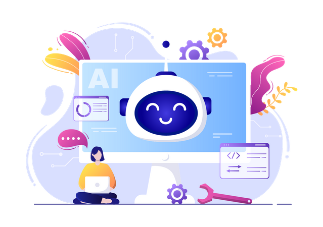 Digital Brain Technology  Illustration