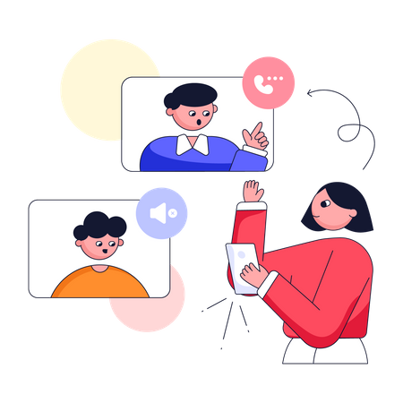 Digital business meeting  Illustration