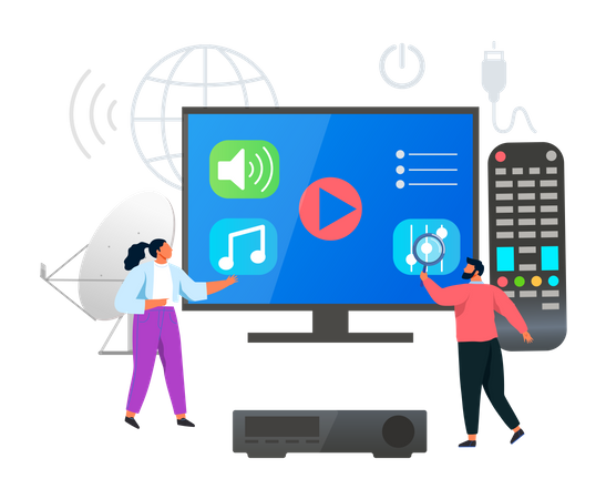 Digital cable TV service  Illustration