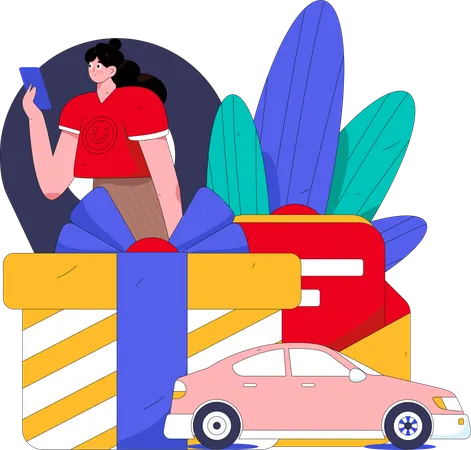 Digital Car Services  Illustration