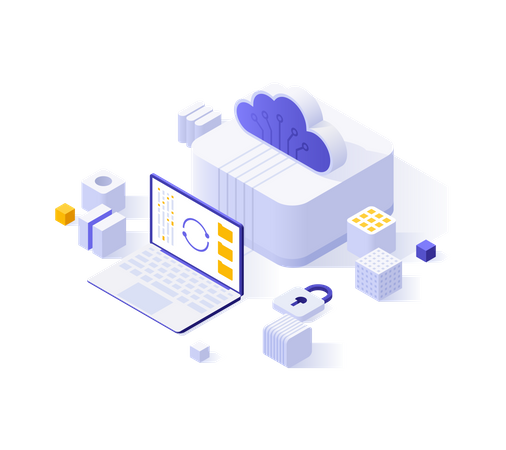 Digital Cloud  Illustration