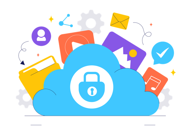 Digital Cloud Security  Illustration