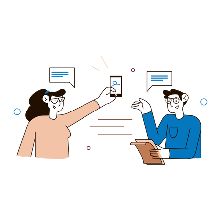 Digital Communication Between Users  Illustration