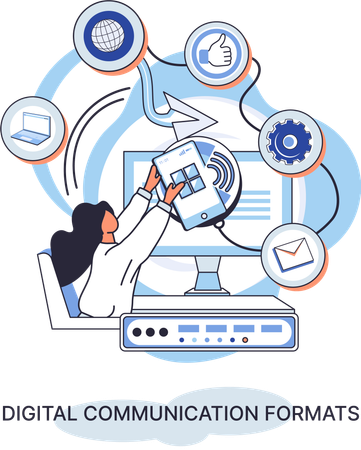 Digital communication formats  Illustration