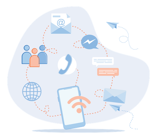 Digital communication  일러스트레이션