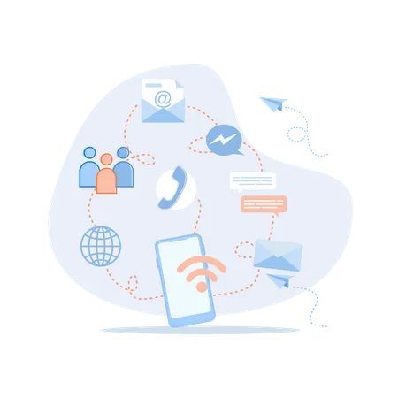 Digital Communication Services  Illustration