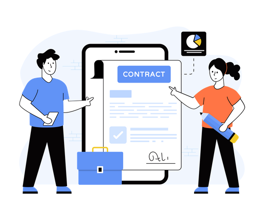 Digital Contract Illustration