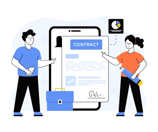 Digital Contract  Illustration