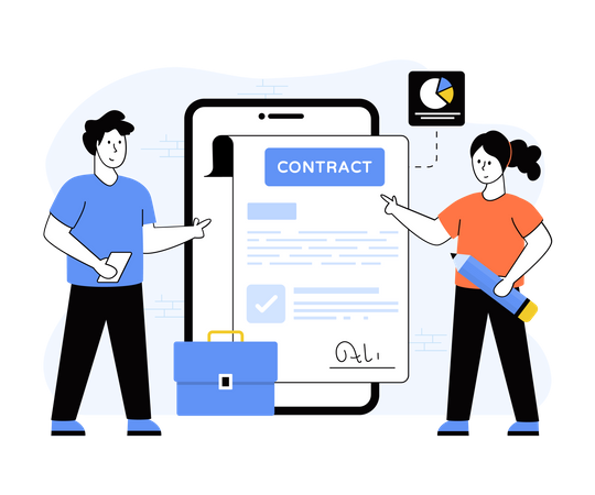 Digital Contract  Illustration