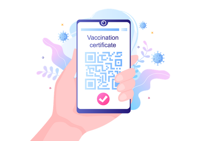 Digital Covid-19 Vaccination Certificate Illustration